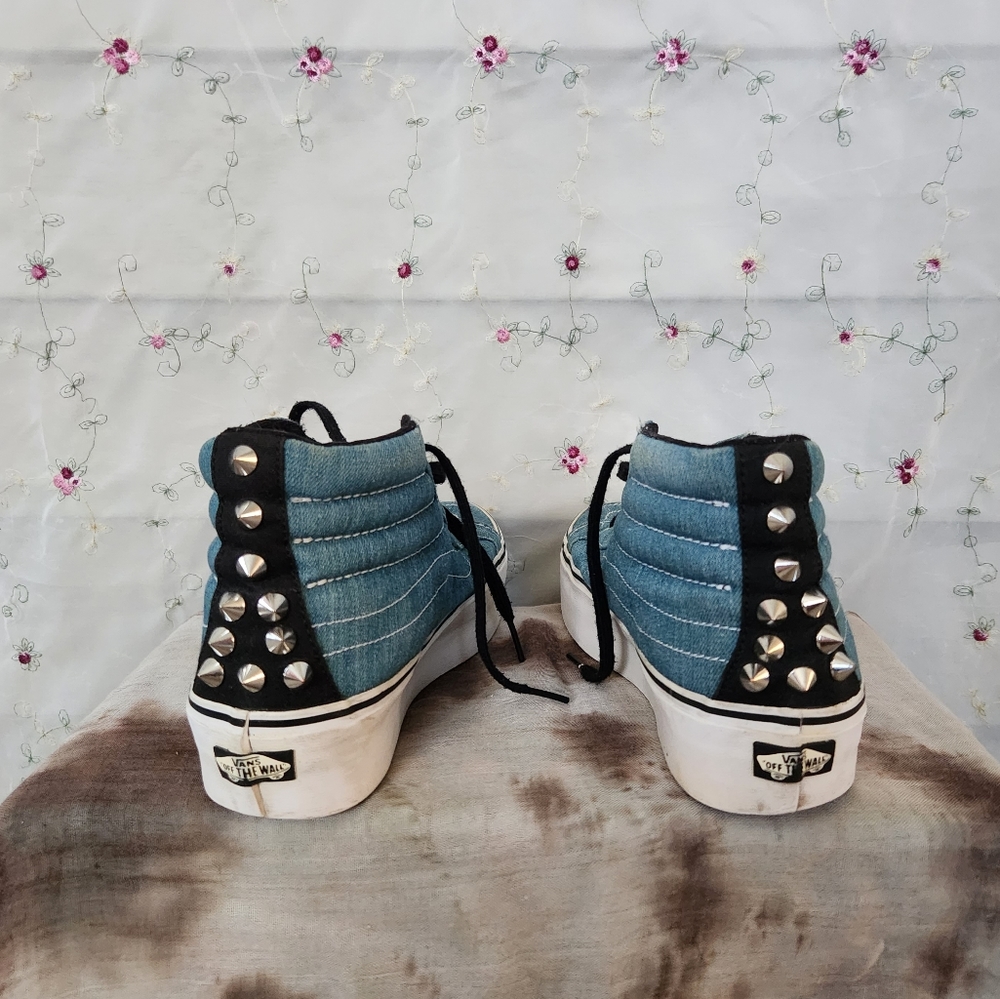 Vans Sk8-hi Denim Studded Platforms - Picture 3 of 9